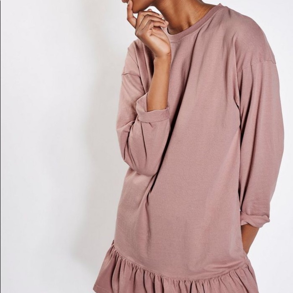 Topshop Ruffle Hem Tunic Dress/Shirt NWOT